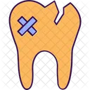 Cracked Broken Tooth Icon