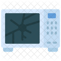 Cracked Microwave Icon - Download in Flat Style