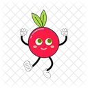Cranberries Mascot Fruit Character Illustration Art Icône
