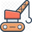 Crane Bulldozer Construction Icon