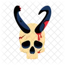 Cranio Com Chifres Cranio Assustador Cranio Demoniaco Ícone