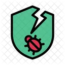 Broken Shield Security Icon