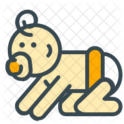 Crawling Icon - Download in Colored Outline Style