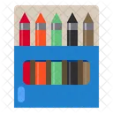 Lapices De Colores Escuela Estudio Icono