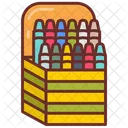 Crayon Box Coloring Tools Rainbow Colors Icon