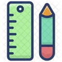 Crayon Et Echelle Outils De Papeterie Outils Geometriques Symbol