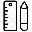 Crayon Et Echelle Outils De Papeterie Outils Geometriques Symbol