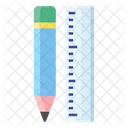 Crayon Et Echelle Outils De Geometrie Outils De Mesure Icône