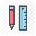 Crayon Et Regle Regle Outil De Mesure Icône