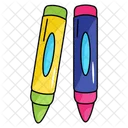 Lapices De Colores Crayones Pasteles Icono