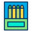 Crayons Box Drawing Design Icon