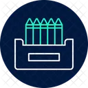 Crayons Neon Glow Icon