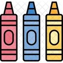 Crayons Drawing School Icon
