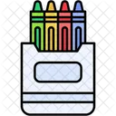 Crayons Cire Dessin Icône