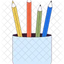 Crayons Holder Pencil Crayons Colored Pencils Icon Icono