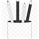 Crayons Holder Pencil Crayons Colored Pencils Icon Icon