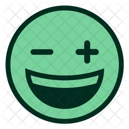 CRAZY PLUS MINUS SMILEY Emoji Icon