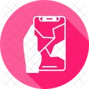 Creacked Hand Holding Phone Cracked Icon