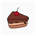 Cream Cake Cream Cake Slice Cheesecake With Cherry 아이콘