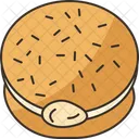 크림이 가득한 도넛  아이콘