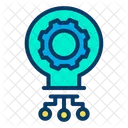 Bulb Setting Cog With Bulb Cogwheel Icon