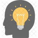 Idea Bulb Brain Icon