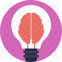 Idea Bulb Brain Icon