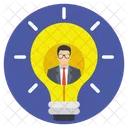 Idea Bulb Man Icon