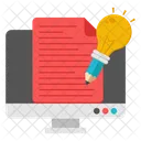 Creative Writing Lightbulb Light Icon