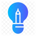 Creativity Pencil Light Bulb Icon