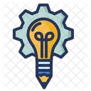 Creativity Lightbulb Cogwheel Icon