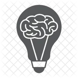 Creativity solution light bulb brain idea lightbulb inside  Icon
