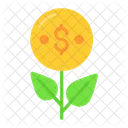 Dinero Planta Crecimiento Icono