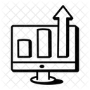 Analisis En Linea Crecimiento En Linea Grafico De Negocios En Linea Icono