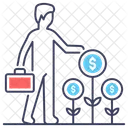 Planta De Dinero Crecimiento De La Inversion Crecimiento Financiero Icono