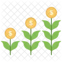 Dinero Planta Crecimiento Icono