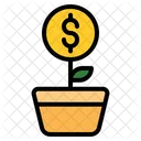 Icono de dinero de planta de crecimiento  Icono