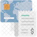 Online Payment Credit Card Receipt Receipt Icon