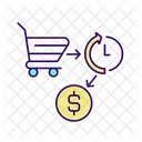 Crédito para comprar productos online.  Icono