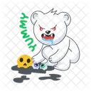 Creepy Bear Creepy Teddy Halloween Bear Icon