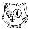 Creepy Cat Animal Spooky Icon