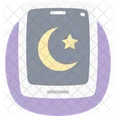 Crescent And Star Flat Rounded Icon Icon