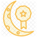 Crescent And Star Badge Duotone Line Icon Icon