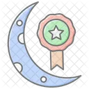 Crescent And Star Badge Lineal Color Icon Icon