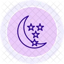 Crescent And Star Line Icon Icon