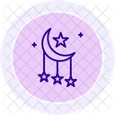 Crescent Garland Line Icon Icon