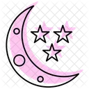 Crescent Moon Color Shadow Thinline Icon Icon