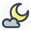 Crescent Moon Cloud Icon