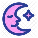 Crescent Moon Moon Face Celestial Icon