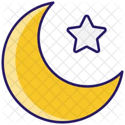 Crescent moon and star  Icon